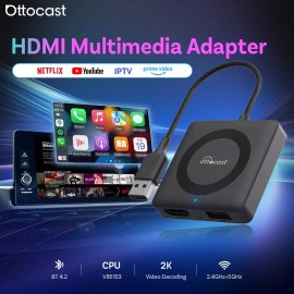 OTTOCAST Car TV Mate Pro Wireless Carplay Adapter HDMI Fire TV Stick Thrower