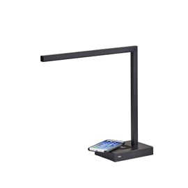 Adesso 4220-01 Aidan LED Desk Lamp Wireless Charging, 7W LED, 5W QI, USB Port, Indoor Lighting Lamps