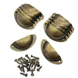 JZK 12 x Vintage Shell Cup Handles Half Round Retro Kitchen Cabinet Door Handle for Wardrobe Door Kitchen Drawer Door Handles