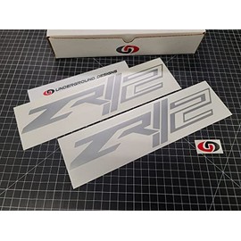 ZR2 Racing Decals (2-Pack) Bedside Hash Stripe Fender Stickers 12.5" Fits Chevy Colorado Silverado 2015-2024 Select Colors: (Metallic Silver)