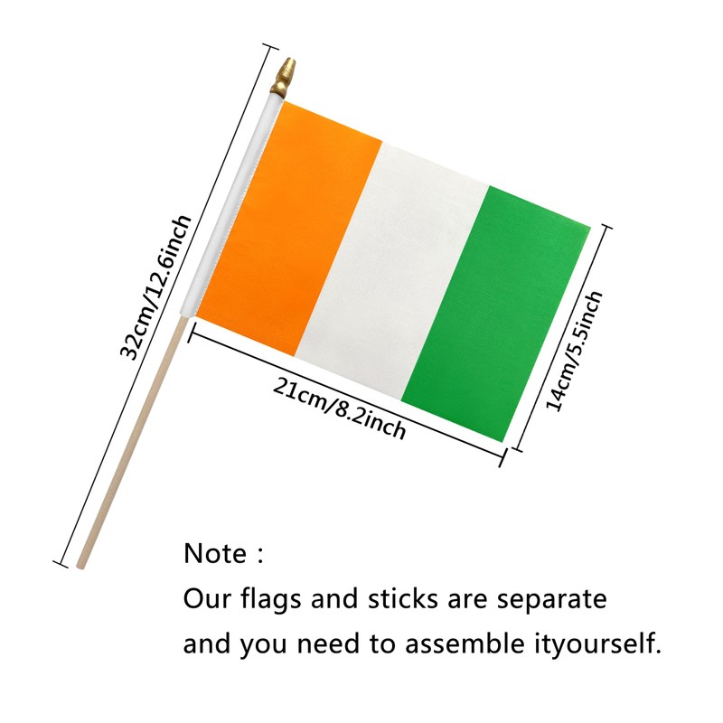 TSMD Ivory Coast Stick Flag Ivorian Small Mini Hand Held