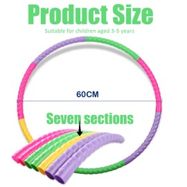 GZYYANG Children's Hula Hoop, Plastic Hullahub Hoop for Children, 7 Sections Removable Hula Hoop Children, for 4 Years Olds