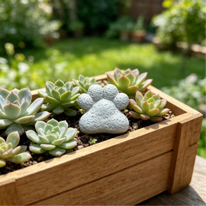 Resin Cat Paw Decorative Stone, Outdoor Garden Lawn Ornament