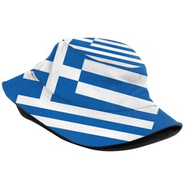 Cute Greece Greek Flag Bucket Hat Packable Fashion Sun Cap Outdoor Fisherman Hat for Women Men Boys Girls