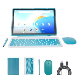 10 inch Tablet with Keyboard 2 in 1 Tablet Android 15 Tablets Include Case Mouse Stylus 6000mAh battery 8GB+32GB Support 1024GB Expandable 10.1" Tableta, 2MP+8MP Dual Camera WiFi-6 Bluetooth Tab PC