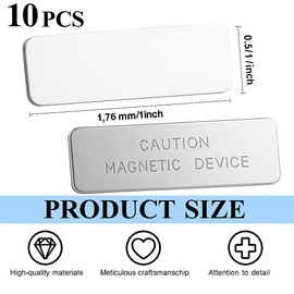 10 Pack Magnetic Name Tag Holders – Steel Backed Name Badge Magnets with Dual Neodymium Fasteners for Secure and Professional Wear