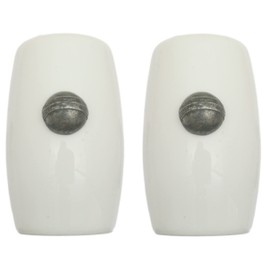 Cricket Ball China Salt and Pepper Shakers Cruet Set Modern White CSP 87