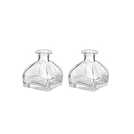 2PCS Glass Fragrance Diffuser Bottles Empty Clear Diffuser Bottles Refillable Diffuser Jars Fragrances Scent Bottle Set Replacement Diffusers Essential Oils Jar Container for DIY Crafts Decor (3.4OZ)