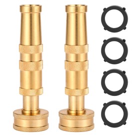 Sanpaint Heavy-Duty Brass Adjustable Twist Hose Nozzle, 2 Pack