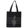 Music High Note Treble Clef Pattern Cotton Handbag Shopper Grocery