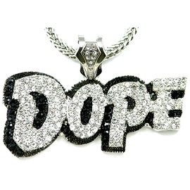 GWOOD DOPE Pendant with 36 Inch Silver Color Franco Necklace