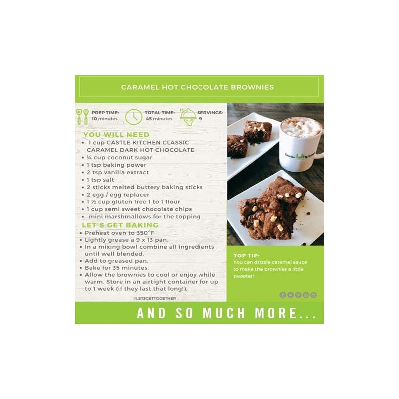 Castle Kitchen Caramel Dark Hot Chocolate - Premium Plant Based,