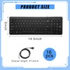 Kanayu 16 Pcs Wired Keyboard Bulk Slim Low Profile USB