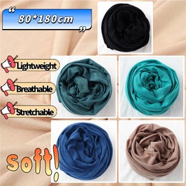 Head Wraps for Black Women Breathable Headwraps Scarf Long Hair Wraps Soft Wide Headbands Headscarves for Locs 5PCS