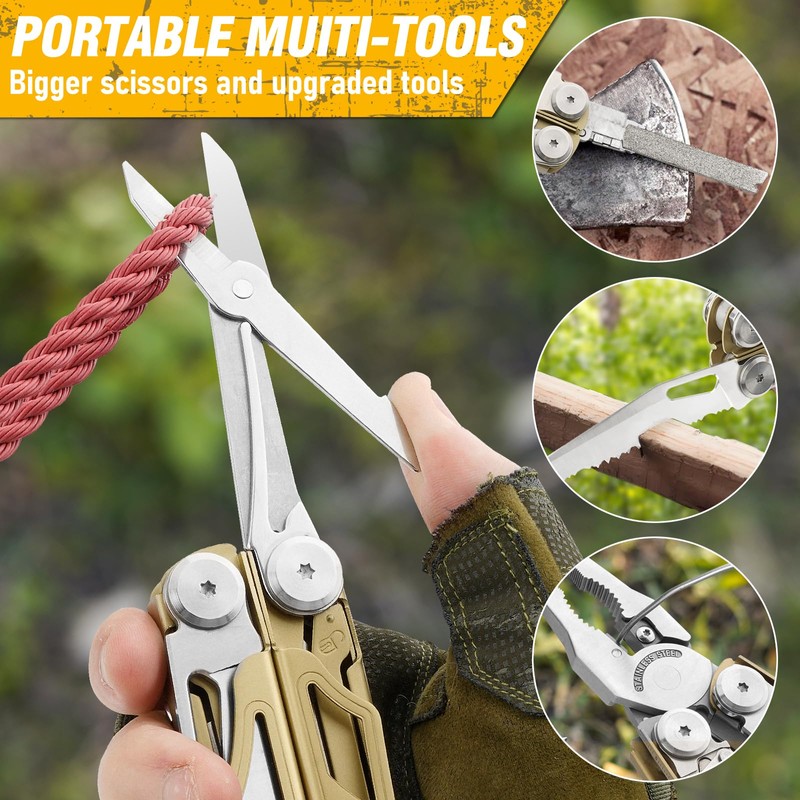 BIBURY Multitools, Multi Tool Foldable Pliers with Upgraded Scissors and