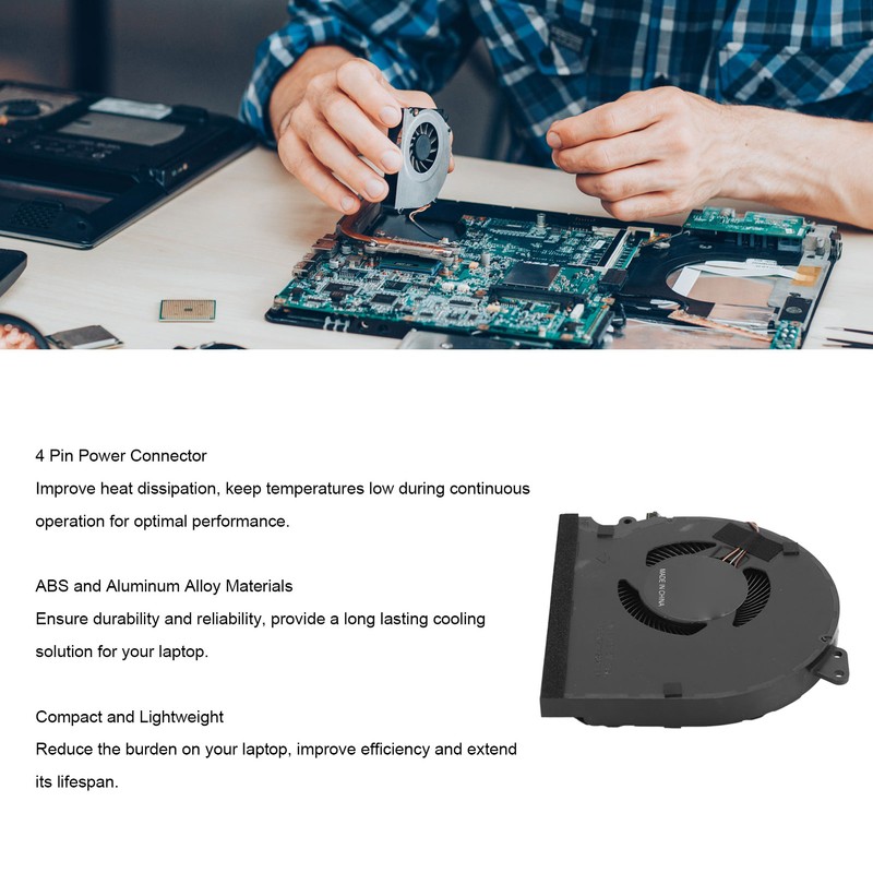 Laptop Cooling Fan 4 Pin Replacement Cooling Fan Replacement for