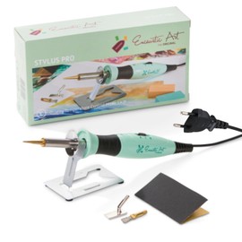 Encaustic Art The Original Stylus Pro | Electric Encaustic Pen with EU Plug | 3 Interchangeable Tips, 2 Heat Settings & Metal Stand | Wax Painting Tool for Details, Lines & Structure Effects