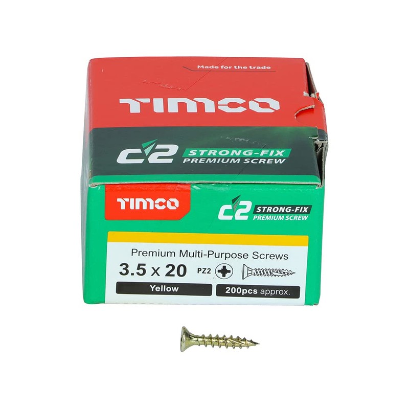 TIMco 35020C2 Classic C2 Screw 3.5 x 20 - Zinc/Yellow