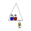 Multicoloured Owl on a Wire Stained Glass Window Hanging, So