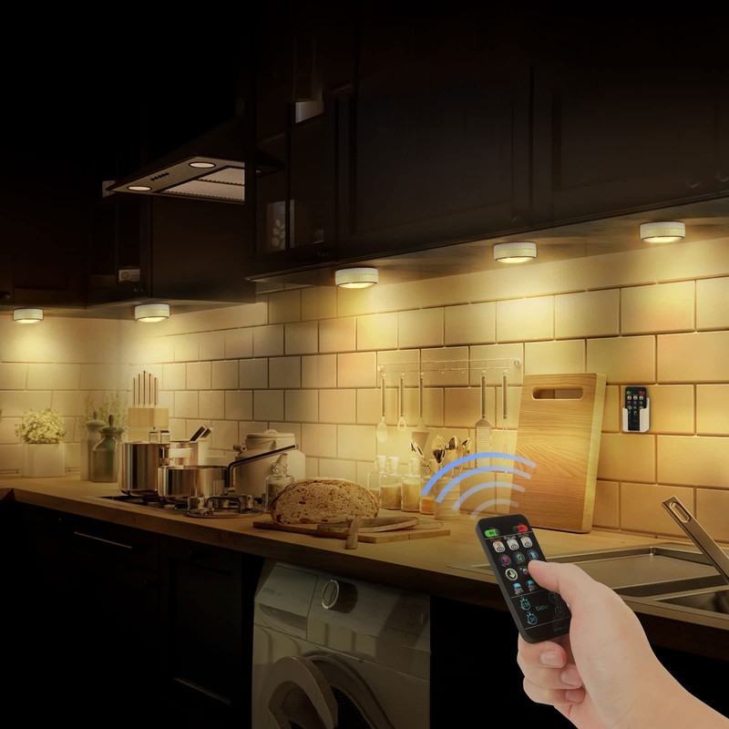 Onumii LED Puck Lights Battery Operated LED Under Cabinet Lighting