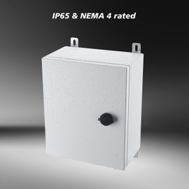 Ordentlich IP65 Weatherproof Metal Box Wall-Mounted Electronic Equipment Enclosure Box with Mounting Plate and Wall Bracket (12'' x 10'' x 6'')