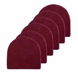 Chair Cushions 100% High Density Memory Foam Pads U Shaped 17" x 16"Non Slip Skid Rubber Back Seat Cover, 6 Pack, Wine Burgundy