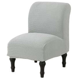 MIFXIN - Funda elástica de punto para silla sin brazos, funda protectora de muebles extraíble lavable, para sala de estar, recámara, hotel (jacquard gris claro)