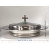 Silver Polished Steel Communion Bread Tray Plate W/Cover for Churches,Stackable