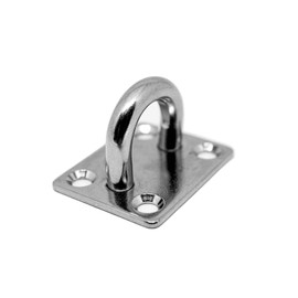 PRIOstahl Eye Plates Lashing Eye Ceiling Eyelet Cover Plate Mast Plate - 35 x 40 mm x 1 Piece Wall Eyelet Cover Plate Heavy Duty Anchor Plate Mast Plate Eyelet Awning Punch Bag Cable Pulley Made of