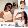 SHEEN KELLY Retro Thick Square Sunglasses Women Men Vintage Chunky