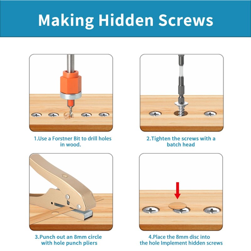 5-Piece Countersink Drill Bit Set with Adjustable Depth Stop for