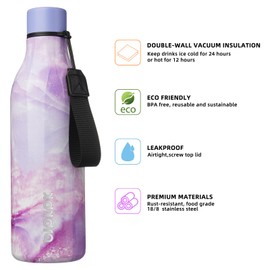 BJPKPK Insulated Water Bottles, 25 oz Stainless Steel Metal Water Bottle with Strap, BPA Free Leak Proof Thermos, Mugs, Flasks, Reusable Water Bottle for Sports & Travel, Dawn