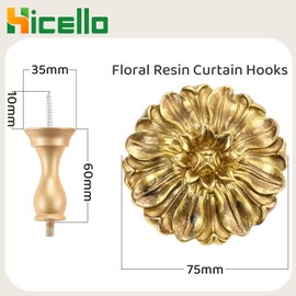 Hicello Pair of Curtain Tiebacks Hooks, Daisy Flower Curtain Holdbacks