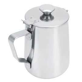 1000ml Stainless Steel Coffee Milk Frothing Cup with Lid for Latte Art Coffee Shop Use