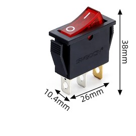 5Pcs Rocker Switch 3 Pins 2 Position ON/Off AC 20A/125V 15A/250V SPST Red LED Light Illuminated Boat Rocker Switch Toggle KCD3-101N-R