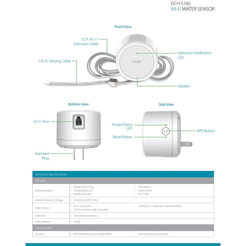 D-LINK Wi-Fi Water Sensor (DCH-S160)
