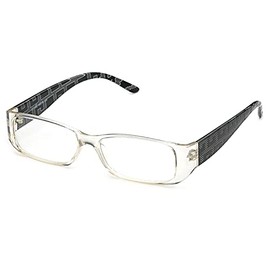 Unisex Clear Lens Plastic Fashion Glasses in Clear/Black