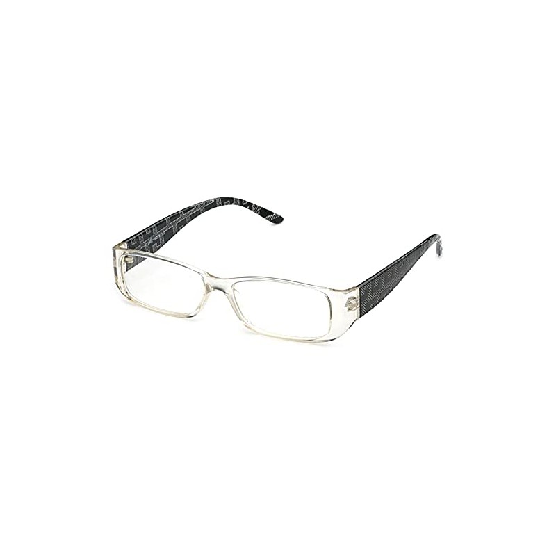 Unisex Clear Lens Plastic Fashion Glasses in Clear/Black