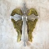 Top Brass Decorative Angel Wing Wall Cross – Gold and