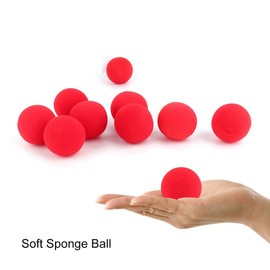 Sonew Sponge Ball, 10 Pcs Red Soft Sponge Magic Balls for Street Props Classic Comedy Trick