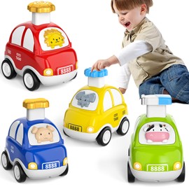 BLmukce 4PCS Animal Press & Go Cars for Toddlers 1-3 | Baby Toys for 2-4 Year Old | Press & Go Cars Toy for 1 2 3 Year Old Boys & Girls