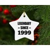 Designsify Christmas Tree Decoration, 25th Birthday Legendary Since 1999, Star