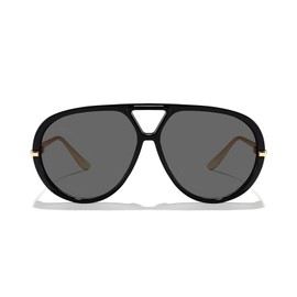 Retro Aviator Sunglasses for Women Men Classic Metal Arm Pilot Style Vintage Shades Oversized Round Eyewear UV400 Protection (Black/Black)