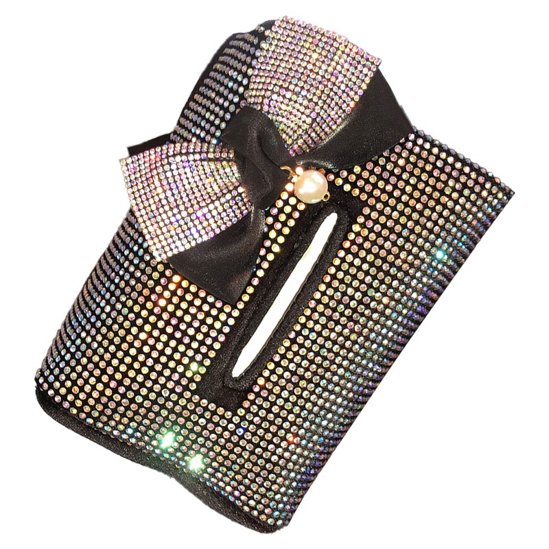 Rhinestones Car Tissue Holder Fashion Clip On Universal Backseat Tissue