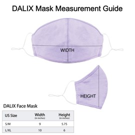 DALIX Cloth Face Mask Reuseable Washable in Lavender Made in USA - S-M Size