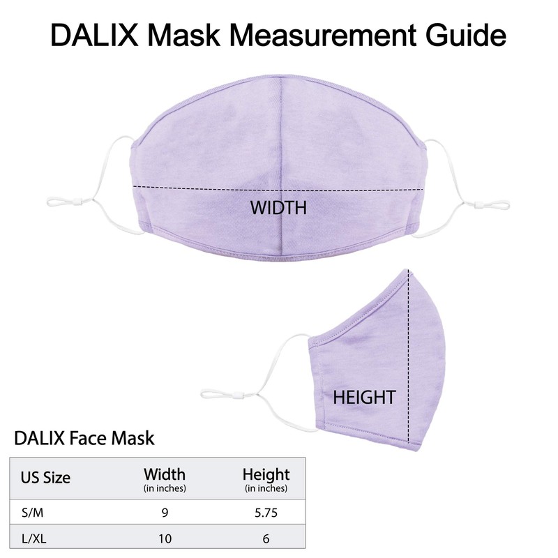 DALIX Cloth Face Mask Reuseable Washable in Lavender Made in