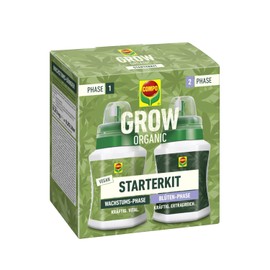 Compo COMPO GROW ORGANIC Starterkit für Spezialkulturen - Dünger für die Wachstums- und Blütenphase Indoor & Outdoor - organisch - 2x250 ml, braun