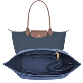 LOUKAYCCI Felt Purse Organizer Insert for Longchamp Le Pliage M Handbag Insert (Dark Blue, Medium)