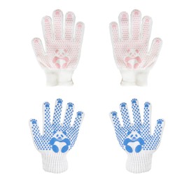 JINGYOU Kids Protective Gloves with Anti-Slip Coating for Elementary School Students, Preschoolers, Low and High Grades, Kids, Digging Potatoes, Camping, Outdoor, Gardening, 2 Pairs (L (Larger for
