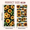 GLOBLELAND 2Pcs Sunflower and Bee Soft Glasses Case Black and
